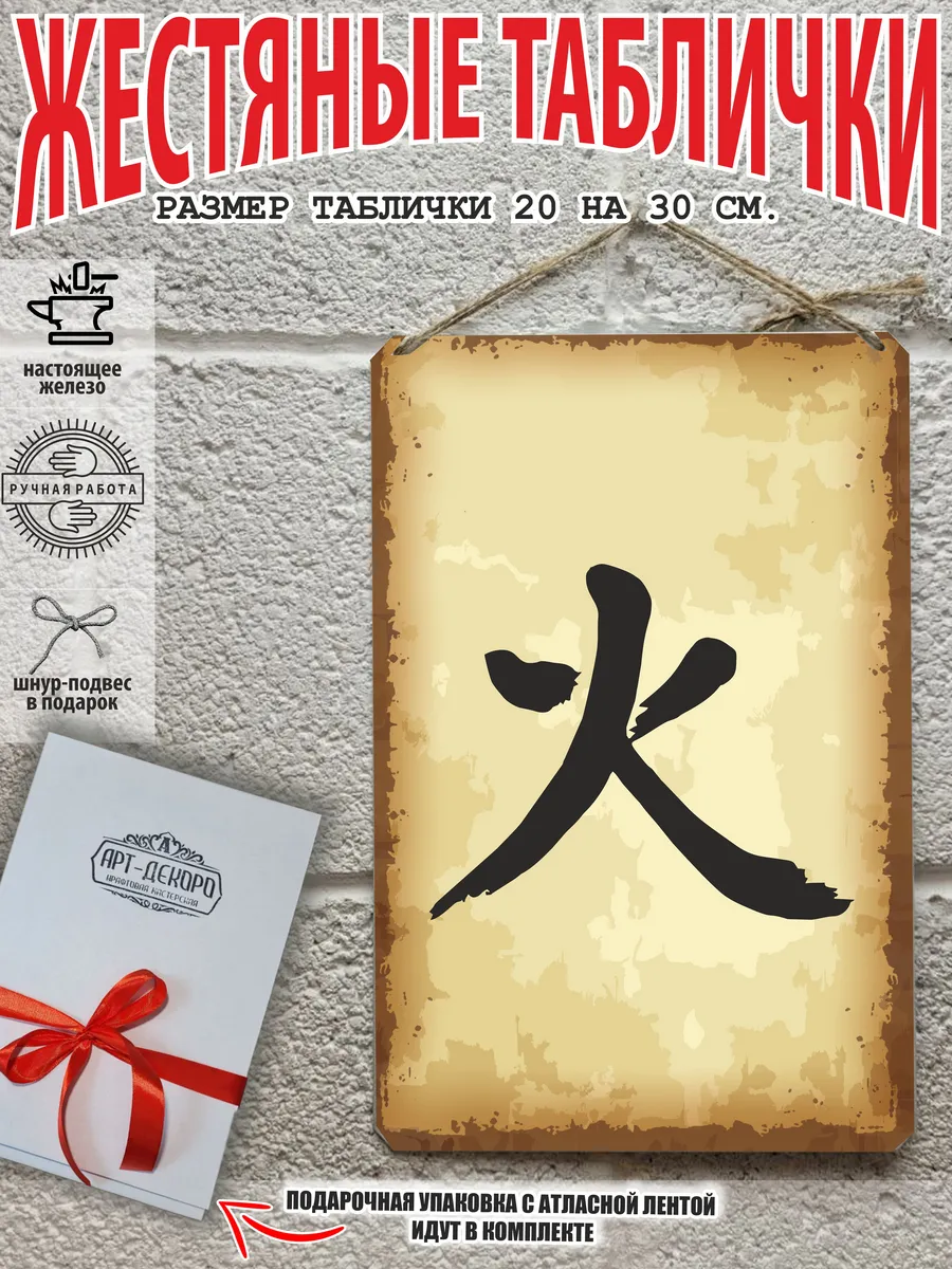 Огонь иероглиф, постер на стену