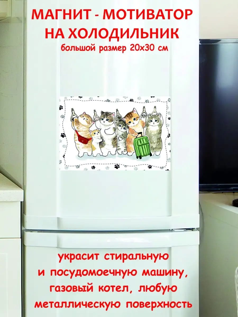 Магнит большой котики мофу лучший подарок